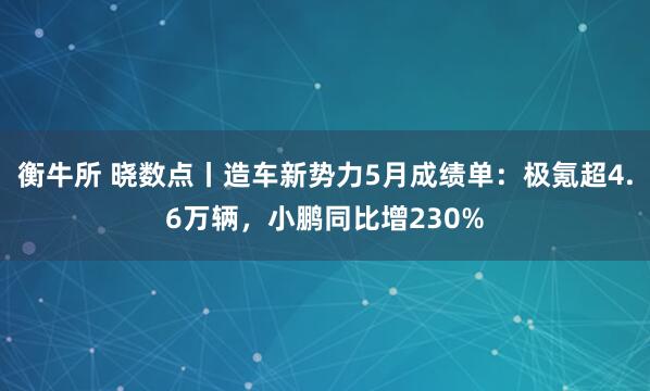 衡牛所 晓数点丨造车新势力5月成绩单：极氪超4.6万辆，小鹏同比增230%
